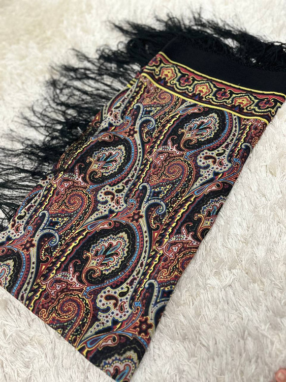 چارقد ترکمن ایتالیایی با پشم و ابریشم طبیعی - کد 1331