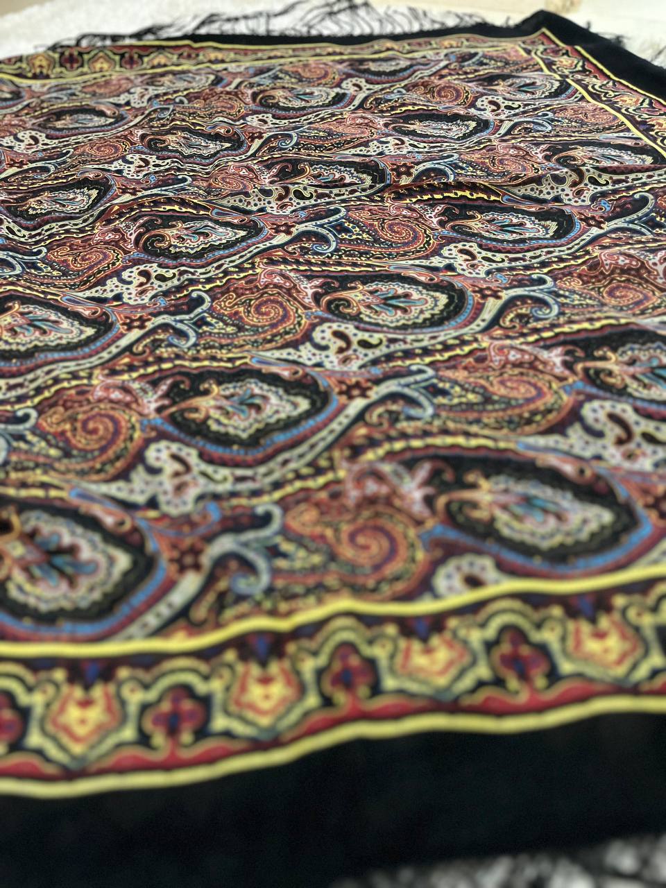 چارقد ترکمن ایتالیایی با پشم و ابریشم طبیعی - کد 1331