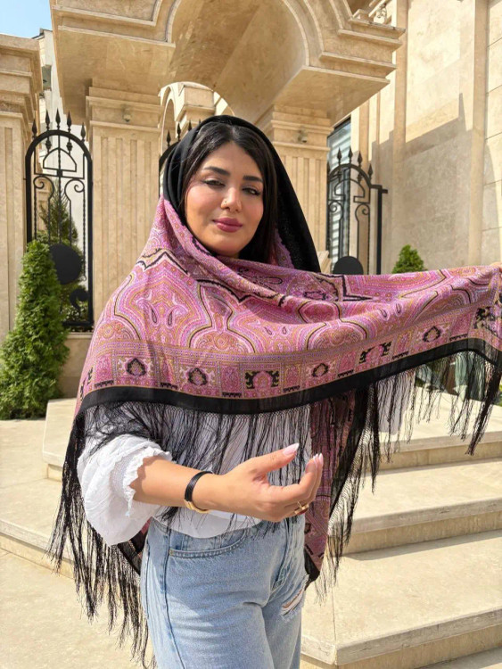 روسری پشمی - ابریشم ایتالیایی - کد 1338