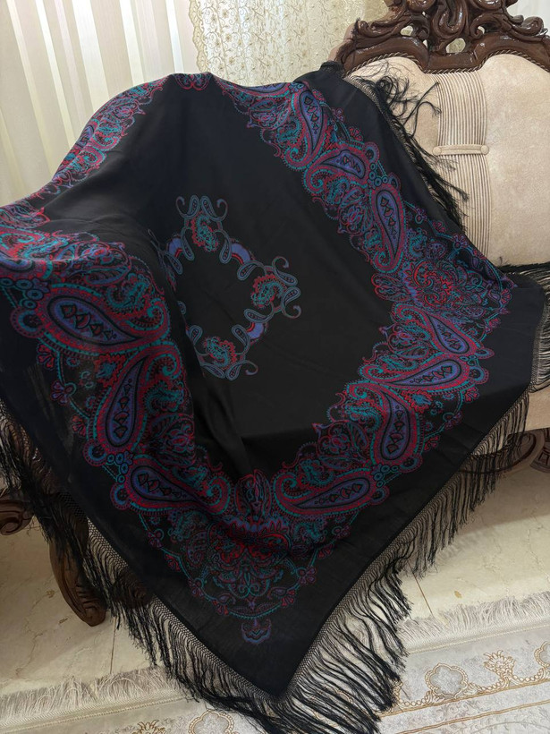 چارقد ایتالیایی مشکی لوکس ــ کد ۱۳۶۹