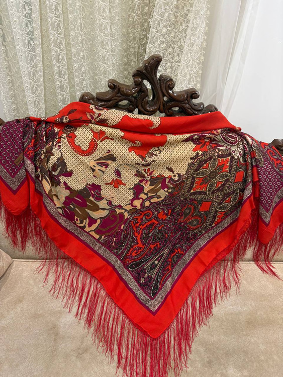 چارقد ایتالیایی چارقد پشمی چارقد ایتالیایی چارقد ترکمن چارقد دست بافت زنان ترکمن