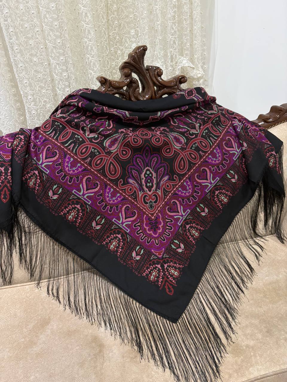 چارقد ایتالیایی چارقد پشمی چارقد ترک چارقد ترکمن چارقد دست بافت زنان ترکمن