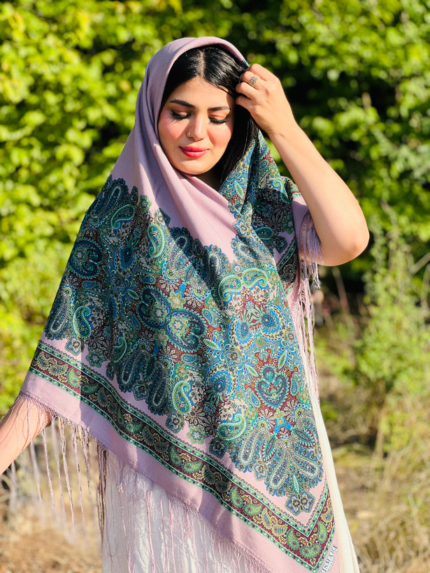 چارقد ایتالیایی بنفش یاسی ملایم کدــ۱۵۸۱