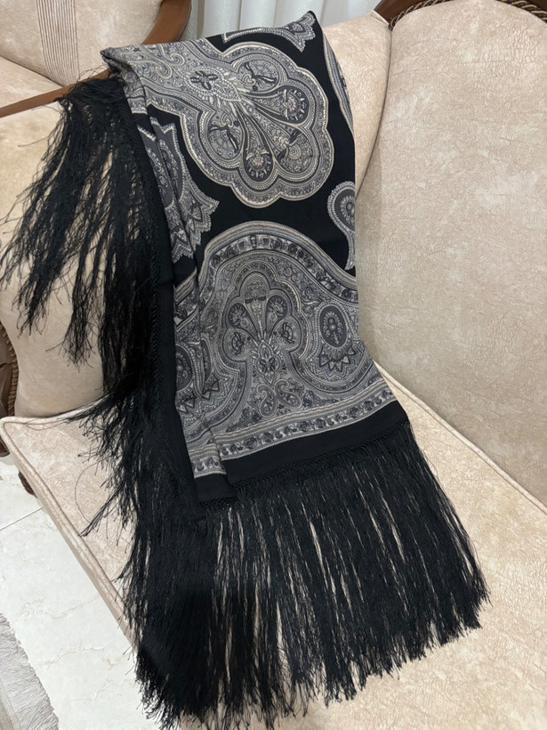 چارقد ایتالیایی مشکی طوسی کدــ۱۸۸۵