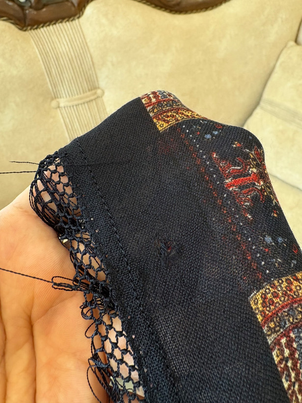 چارقد زرشکی سورمه ای زده ریز کدـ۱۹۳۴