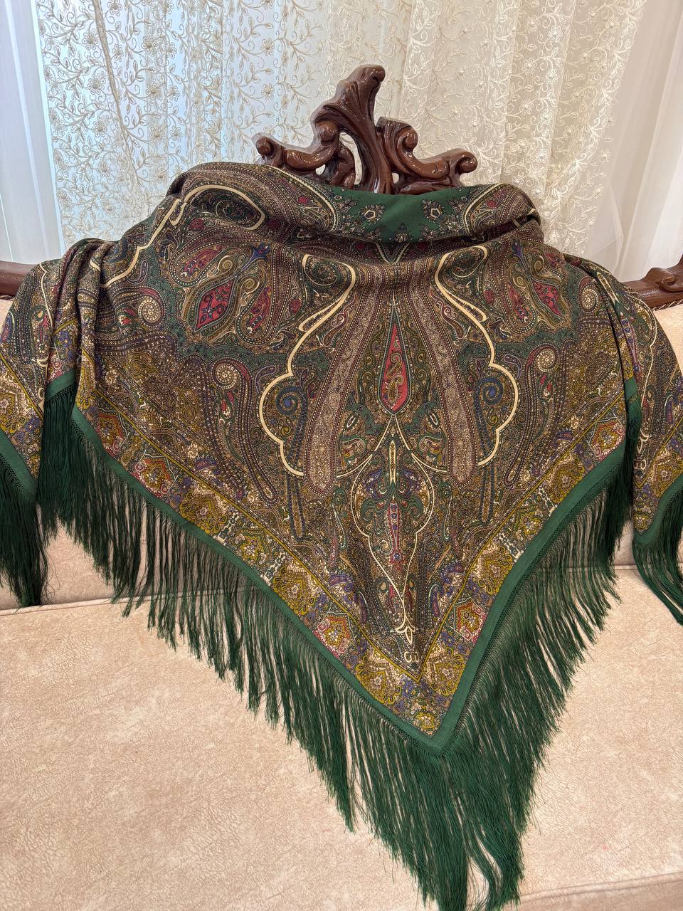 چارقدایتالیایی سبز گلریز کد۱۹۷۱