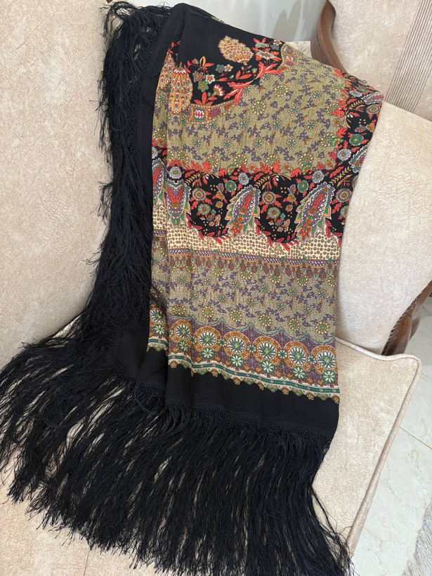 چارقد ایتالیایی مشکی خانومانه کد1999