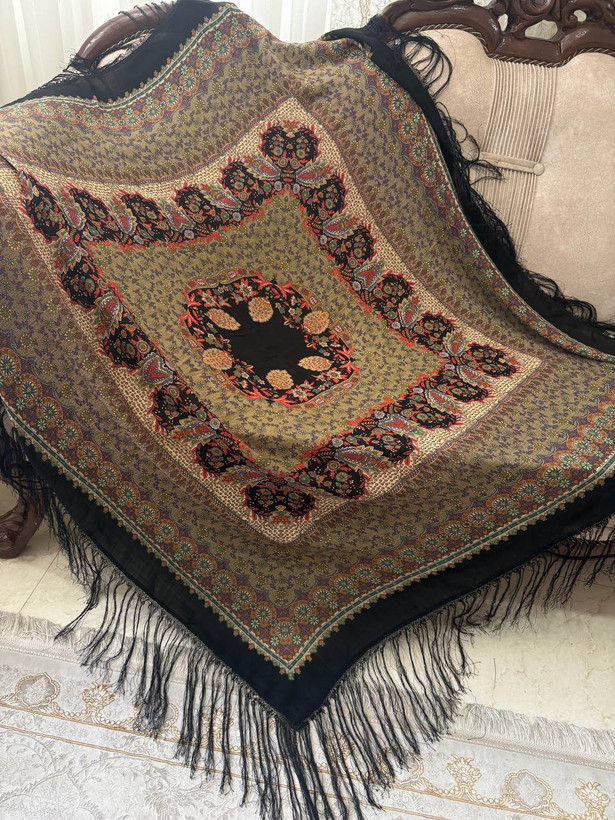 چارقد ایتالیایی مشکی خانومانه کد1999