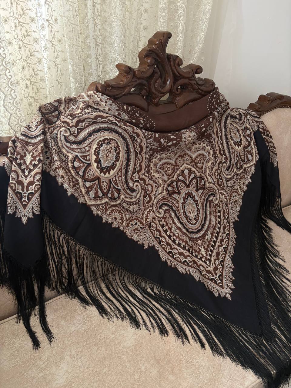 چارقد ایتالیایی شکلاتی هشت گره اصیل 2004
