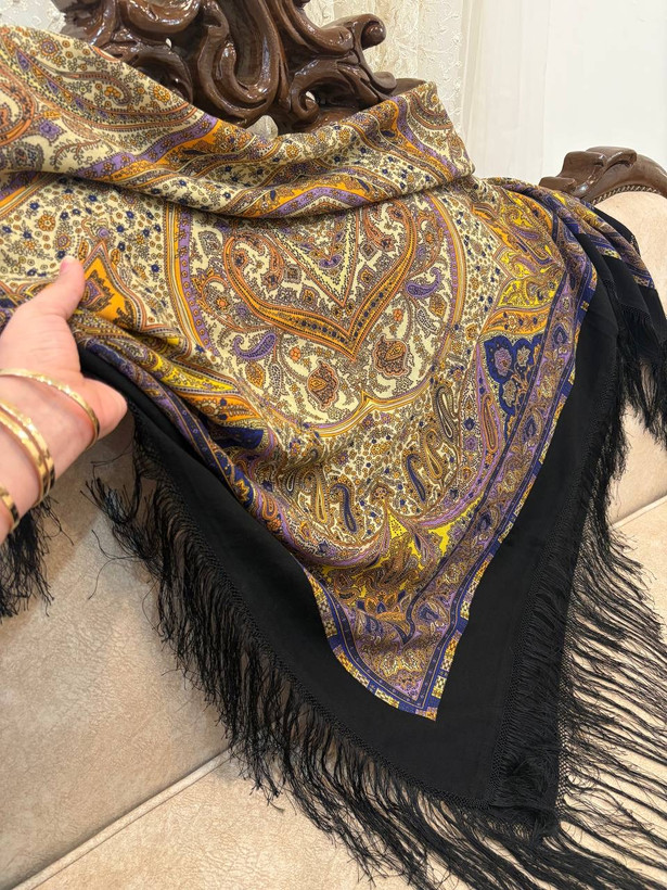 چارقد ایتالیایی گلریز طلایی کد۲۰۱۵
