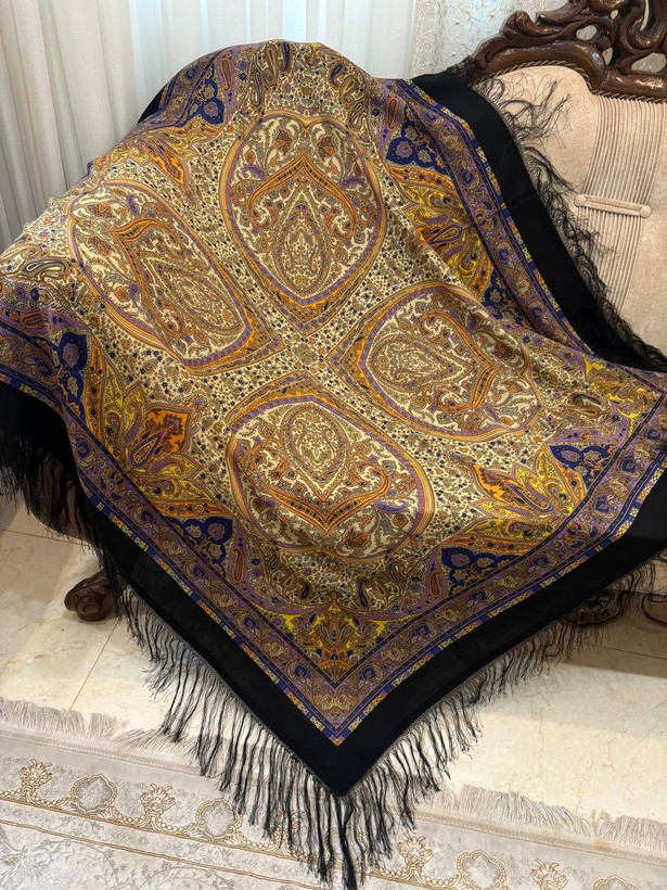 چارقد ایتالیایی گلریز طلایی کد۲۰۱۵