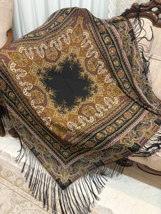 چارقد ایتالیایی مشکی قهوایی جذاب ۲۰۳۰