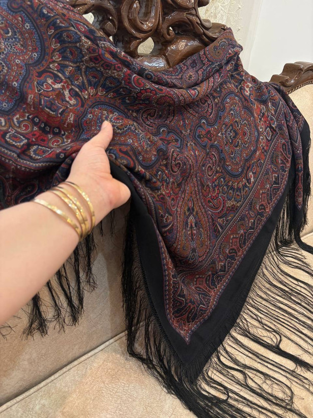 چارقد سورمه ای زرشکی خاص کد_۲۰۵۴