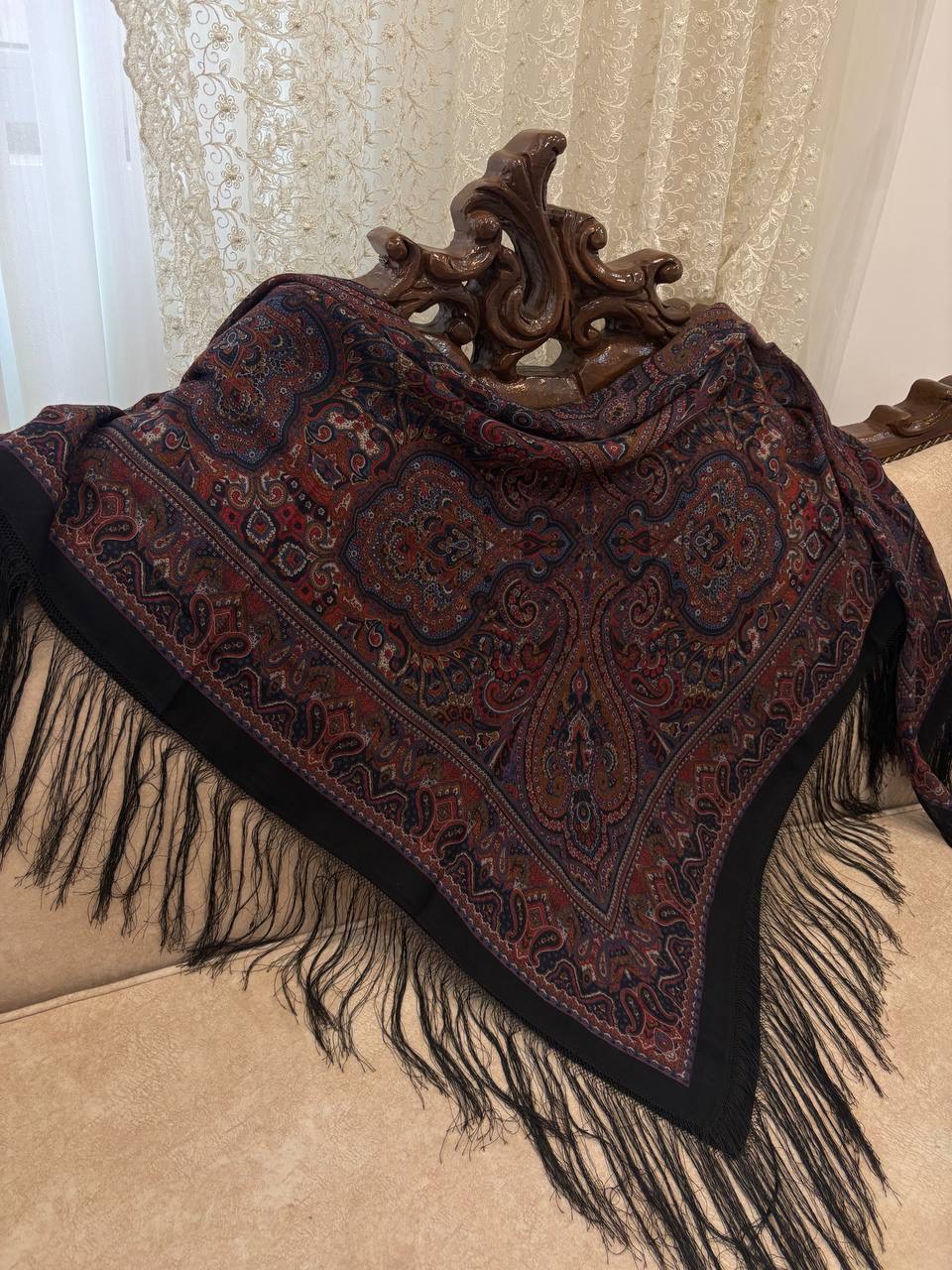 چارقد سورمه ای زرشکی خاص کد_۲۰۵۴