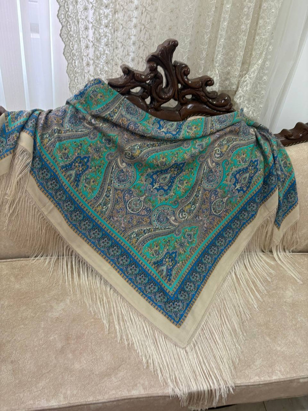 چارقد کرمی فیروزه ای _2057