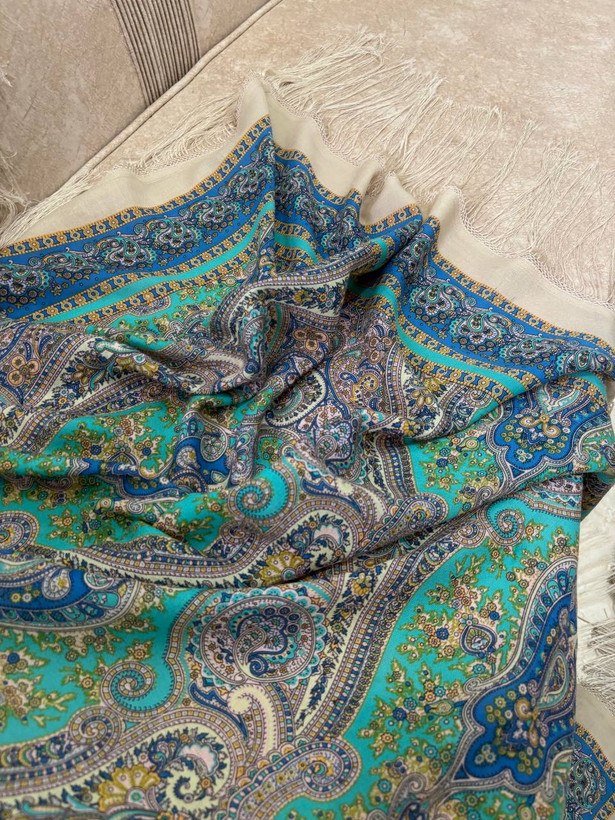 چارقد کرمی فیروزه ای _2057