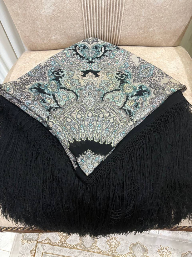 چارقد طوسی مشکی گلریز کد۲۰۷۲